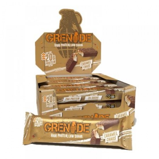 GRENADE CHAOS CARAMEL PROTEIN BAR 60 GR 12 ADET