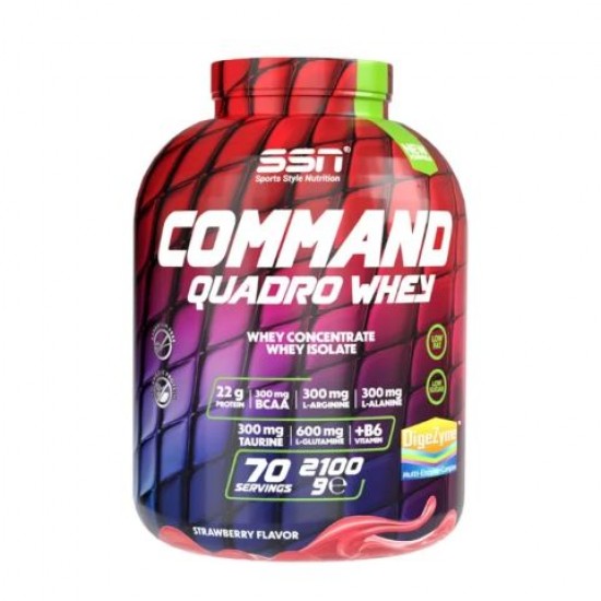 SSN Sports Style Nutrition Command Quadro Whey 2100Gr (Çilek) Protein Tozu
