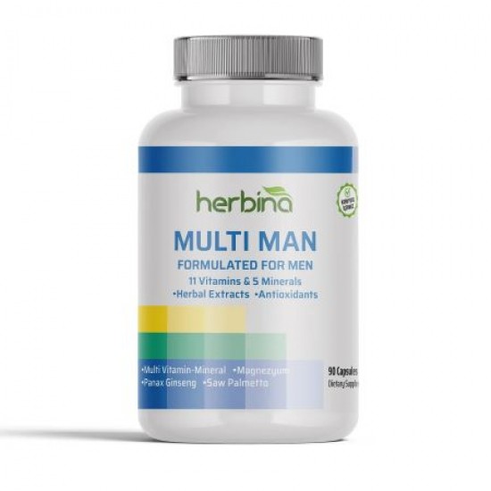 Herbina Multi Man Erkeklere Özel Multivitamin Mineral 90 Kapsül