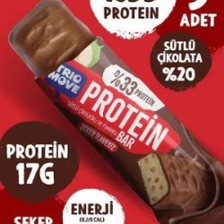 Trio Move %33 Protein BarFındıklı ve Sütlü Çikolatalı, , 50 g x 9 Adet