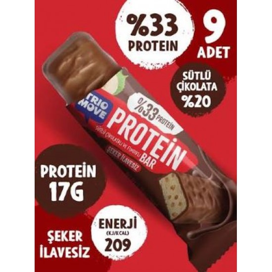 Trio Move %33 Protein BarFındıklı ve Sütlü Çikolatalı, , 50 g x 9 Adet