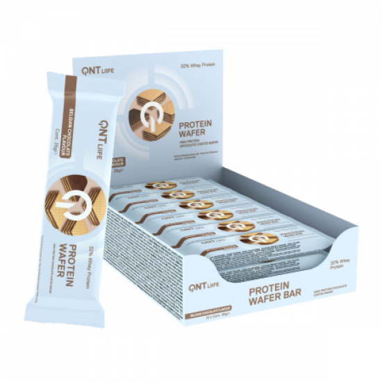 QNT Protein Wafer Protein Bar 35 gr Belçika Çikolatası 12 Adet