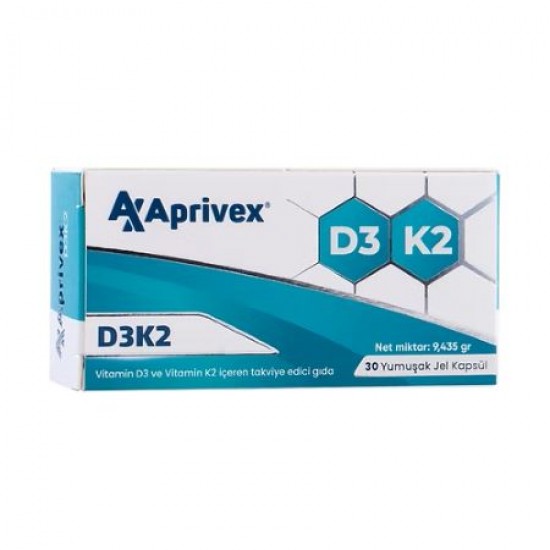 Aprivex D3 + K2 Vitamin 30 Jel Kapsül
