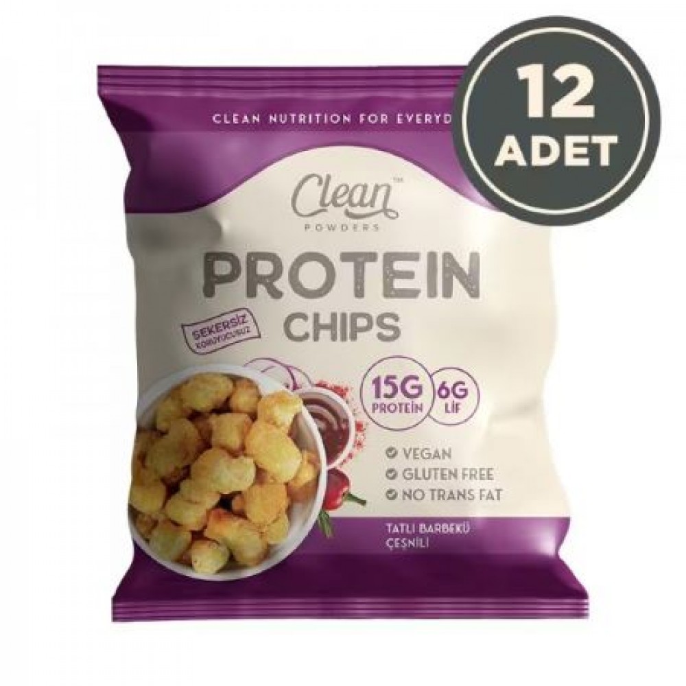 CLEAN POWDERS PROTEİN CHİPS 50 GR TATLI BARBEKÜ 12 ADET