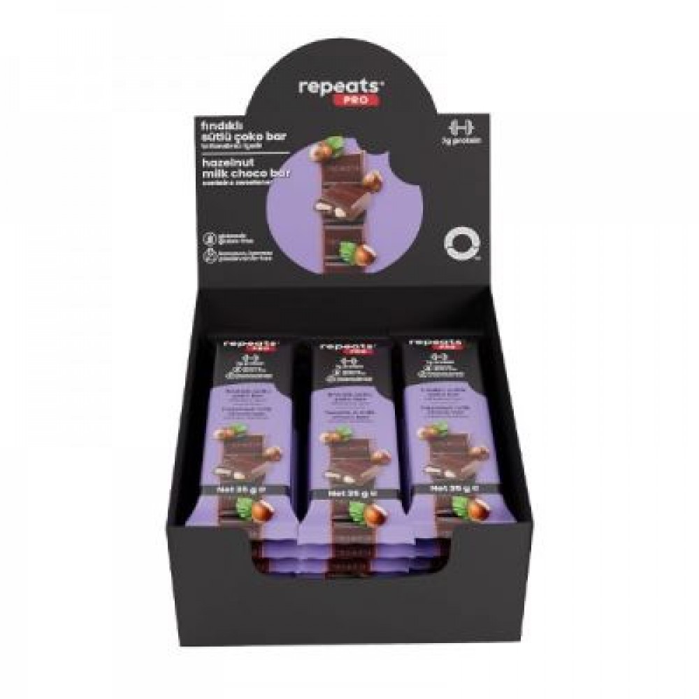 REPEATS PRO FINDIKLI SÜTLÜ ÇOKO BAR 12 X 35 GR