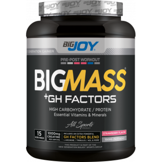 Bigjoy Sports BIGMASS Gainer GH FACTORS Çilek 1500g