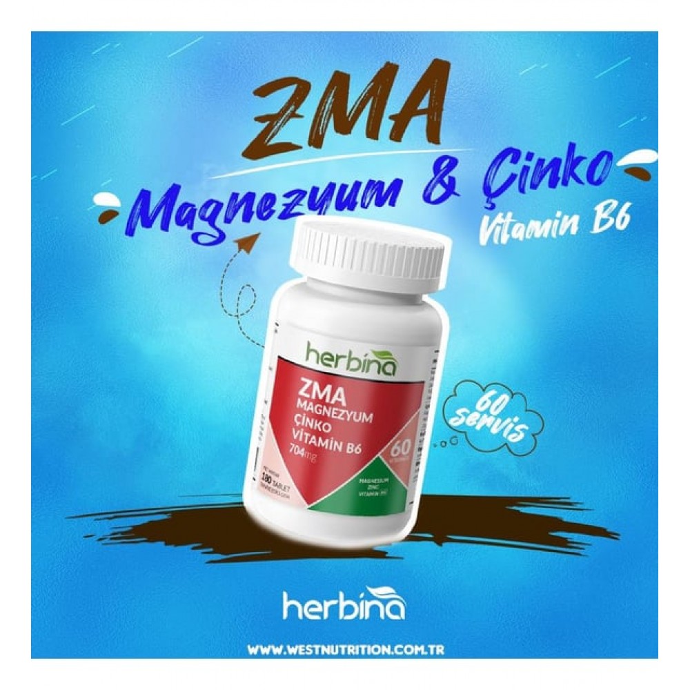 Herbina Zma Magnezyum Çinko Vitamin B6 Kapsül 180