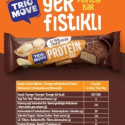 Trio Move %33 Protein yer Fıstıklı ve Sütlü Çikolatalı 50 g x 9 Adet