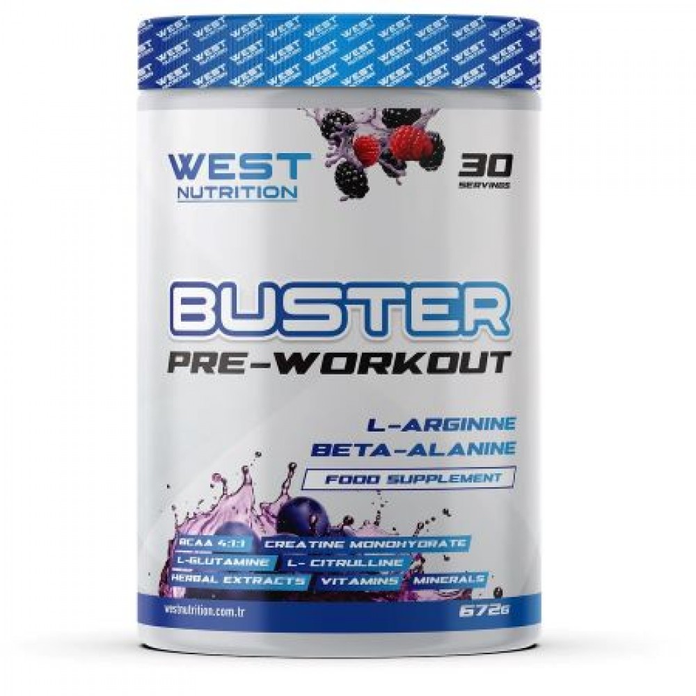 West nutrition Buster Preworkout L-Arjinin & Beta- Alanin 30 Servis 672 gram Orman Meyveleri Aroması