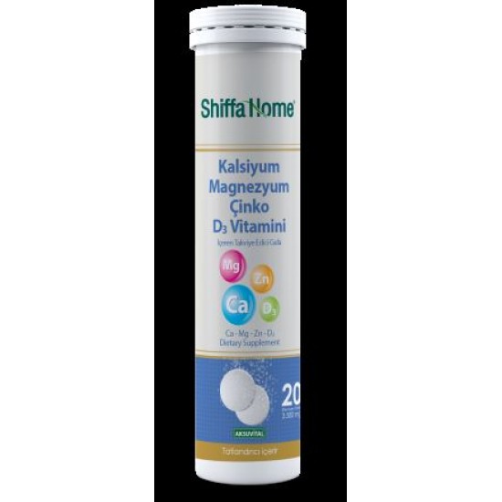 Shiffa Home Kalsiyum Magnezyum Çinko D3 Vitaminli 20 Tablet