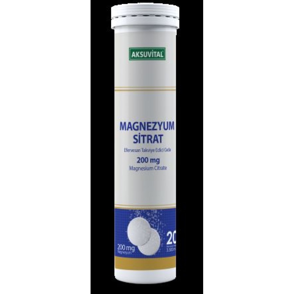 Aksuvital Aksu Vital Magnezyum Sitrat Efervesan 20 Tablet