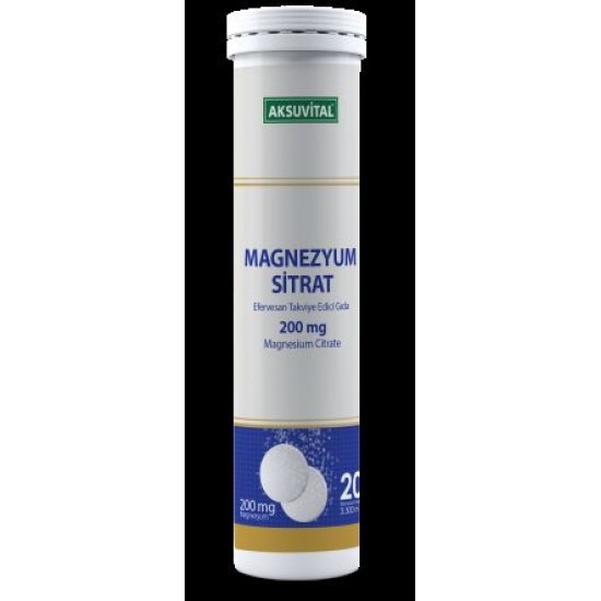 Aksuvital Aksu Vital Magnezyum Sitrat Efervesan 20 Tablet