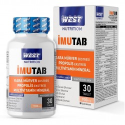 West nutrition İmutab Kara Mürver (Sambucus) & Propolis Ekstreli MULTİVİTAMİN MİNERAL 30 Tablet x 900 mg