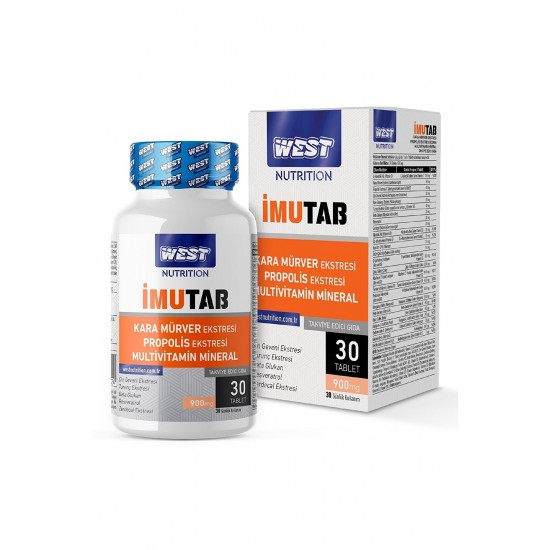 West nutrition İmutab Kara Mürver (Sambucus) & Propolis Ekstreli MULTİVİTAMİN MİNERAL 30 Tablet x 900 mg